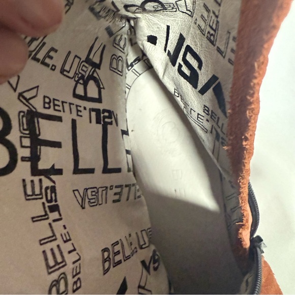 Elle Orange Suede Heeled Boots - Picture 8 of 13